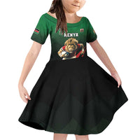 Kenya Rugby Custom Family Matching Off Shoulder Short Dress and Hawaiian Shirt Go Simbas - Wonder Print Shop