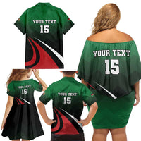 Kenya Rugby Custom Family Matching Off Shoulder Short Dress and Hawaiian Shirt Go Simbas - Wonder Print Shop