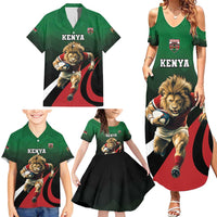 Kenya Rugby Custom Family Matching Summer Maxi Dress and Hawaiian Shirt Go Simbas - Wonder Print Shop