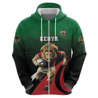 Kenya Rugby Custom Zip Hoodie Go Simbas - Wonder Print Shop