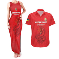 Custom Mozambique Football Couples Matching Tank Maxi Dress and Hawaiian Shirt Come On Os Mambas - Wonder Print Shop