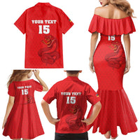 Custom Mozambique Football Family Matching Mermaid Dress and Hawaiian Shirt Come On Os Mambas - Wonder Print Shop
