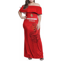 Custom Mozambique Football Family Matching Off Shoulder Maxi Dress and Hawaiian Shirt Come On Os Mambas - Wonder Print Shop