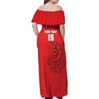 Custom Mozambique Football Family Matching Off Shoulder Maxi Dress and Hawaiian Shirt Come On Os Mambas - Wonder Print Shop