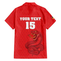 Custom Mozambique Football Family Matching Off Shoulder Short Dress and Hawaiian Shirt Come On Os Mambas - Wonder Print Shop