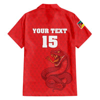 Custom Mozambique Football Family Matching Off Shoulder Short Dress and Hawaiian Shirt Come On Os Mambas - Wonder Print Shop