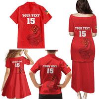 Custom Mozambique Football Family Matching Puletasi and Hawaiian Shirt Come On Os Mambas - Wonder Print Shop