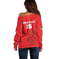 Custom Mozambique Football Off Shoulder Sweater Come On Os Mambas - Wonder Print Shop