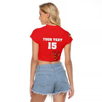 Custom Mozambique Football Raglan Cropped T Shirt Come On Os Mambas - Wonder Print Shop
