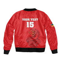 Custom Mozambique Football Sleeve Zip Bomber Jacket Come On Os Mambas - Wonder Print Shop