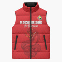 Custom Mozambique Football Sleeveless Puffer Jacket Come On Os Mambas - Wonder Print Shop