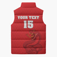 Custom Mozambique Football Sleeveless Puffer Jacket Come On Os Mambas - Wonder Print Shop