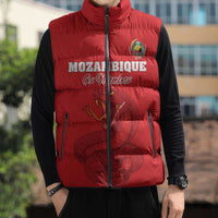 Custom Mozambique Football Sleeveless Puffer Jacket Come On Os Mambas - Wonder Print Shop