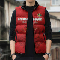Custom Mozambique Football Sleeveless Puffer Jacket Come On Os Mambas - Wonder Print Shop
