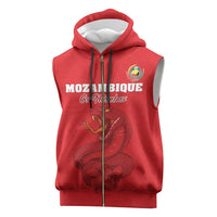 Custom Mozambique Football Sleeveless Zip Hoodie Come On Os Mambas - Wonder Print Shop