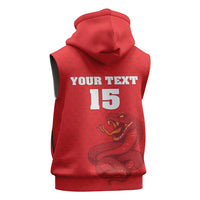 Custom Mozambique Football Sleeveless Zip Hoodie Come On Os Mambas - Wonder Print Shop