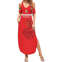 Custom Mozambique Football Summer Maxi Dress Come On Os Mambas - Wonder Print Shop