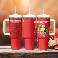Custom Mozambique Football Tumbler With Handle Come On Os Mambas - Wonder Print Shop