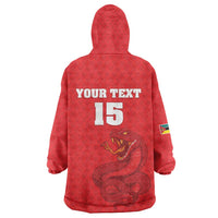 Custom Mozambique Football Wearable Blanket Hoodie Come On Os Mambas - Wonder Print Shop