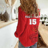 Custom Mozambique Football Women Casual Shirt Come On Os Mambas - Wonder Print Shop