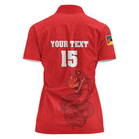Custom Mozambique Football Women Polo Shirt Come On Os Mambas - Wonder Print Shop