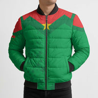 Custom Burkina Faso Football Bomber Puffer Jacket Go Champions Les Etalons - Wonder Print Shop