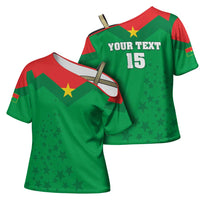 Custom Burkina Faso Football Cross Shoulder Shirt Go Champions Les Etalons - Wonder Print Shop
