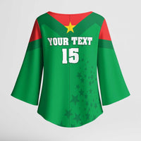 Custom Burkina Faso Football Kimono Sleeve Blouse Go Champions Les Etalons - Wonder Print Shop