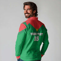 Custom Burkina Faso Football Long Sleeve Polo Shirt Go Champions Les Etalons - Wonder Print Shop