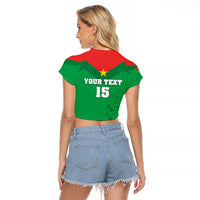 Custom Burkina Faso Football Raglan Cropped T Shirt Go Champions Les Etalons - Wonder Print Shop