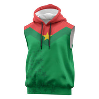 Custom Burkina Faso Football Sleeveless Hoodie Go Champions Les Etalons - Wonder Print Shop
