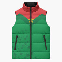 Custom Burkina Faso Football Sleeveless Puffer Jacket Go Champions Les Etalons - Wonder Print Shop