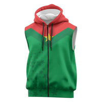 Custom Burkina Faso Football Sleeveless Zip Hoodie Go Champions Les Etalons - Wonder Print Shop