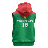 Custom Burkina Faso Football Sleeveless Zip Hoodie Go Champions Les Etalons - Wonder Print Shop
