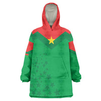 Custom Burkina Faso Football Wearable Blanket Hoodie Go Champions Les Etalons - Wonder Print Shop
