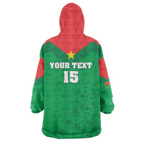 Custom Burkina Faso Football Wearable Blanket Hoodie Go Champions Les Etalons - Wonder Print Shop