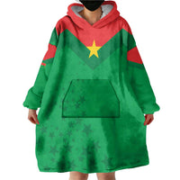 Custom Burkina Faso Football Wearable Blanket Hoodie Go Champions Les Etalons - Wonder Print Shop