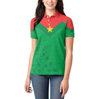 Custom Burkina Faso Football Women Polo Shirt Go Champions Les Etalons - Wonder Print Shop