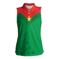 Custom Burkina Faso Football Women Sleeveless Polo Shirt Go Champions Les Etalons - Wonder Print Shop