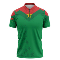Custom Burkina Faso Football Zipper Polo Shirt Go Champions Les Etalons - Wonder Print Shop