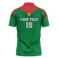 Custom Burkina Faso Football Zipper Polo Shirt Go Champions Les Etalons - Wonder Print Shop