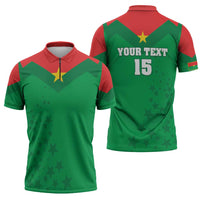 Custom Burkina Faso Football Zipper Polo Shirt Go Champions Les Etalons - Wonder Print Shop