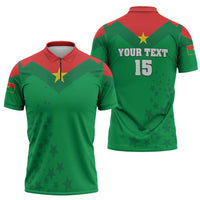 Custom Burkina Faso Football Zipper Polo Shirt Go Champions Les Etalons - Wonder Print Shop