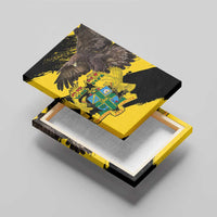 Ghana Eagle Canvas Wall Art Coat Of Arms - Grunge Style