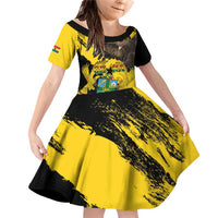 Ghana Eagle Family Matching Off Shoulder Short Dress and Hawaiian Shirt Coat Of Arms - Grunge Style