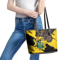 Ghana Eagle Leather Tote Bag Coat Of Arms - Grunge Style