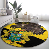 Ghana Eagle Round Carpet Coat Of Arms - Grunge Style - Wonder Print Shop