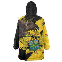 Ghana Eagle Wearable Blanket Hoodie Coat Of Arms - Grunge Style - Wonder Print Shop