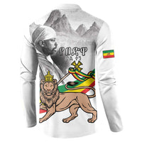 Adwa Victory Day Button Sweatshirt Menelik II and Mount Soloda - Lion Of Judah