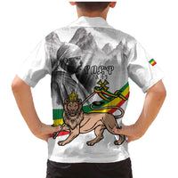 Adwa Victory Day Family Matching Mermaid Dress and Hawaiian Shirt Menelik II and Mount Soloda - Lion Of Judah